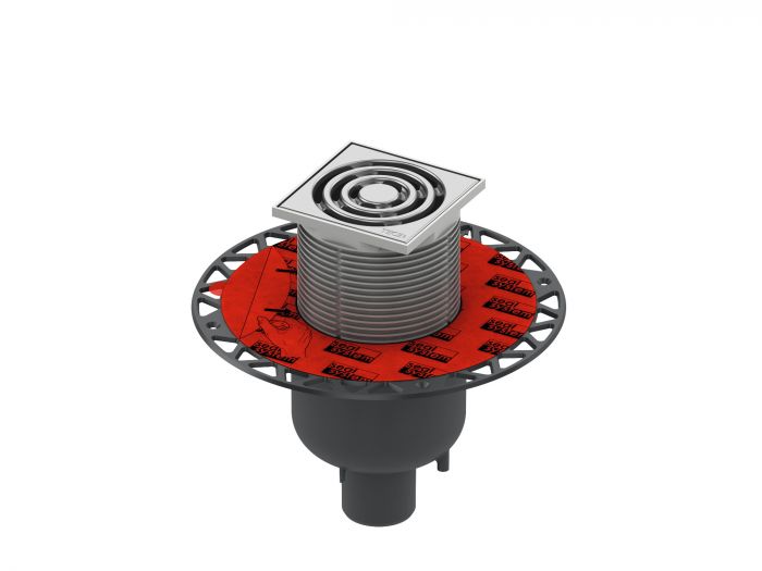 Zestaw odpływowy podłogowy poziomy, znormalizowany TECE TECEdrainpoint S 120 z kołnierzem uniwersalnym Seal System | 3601200