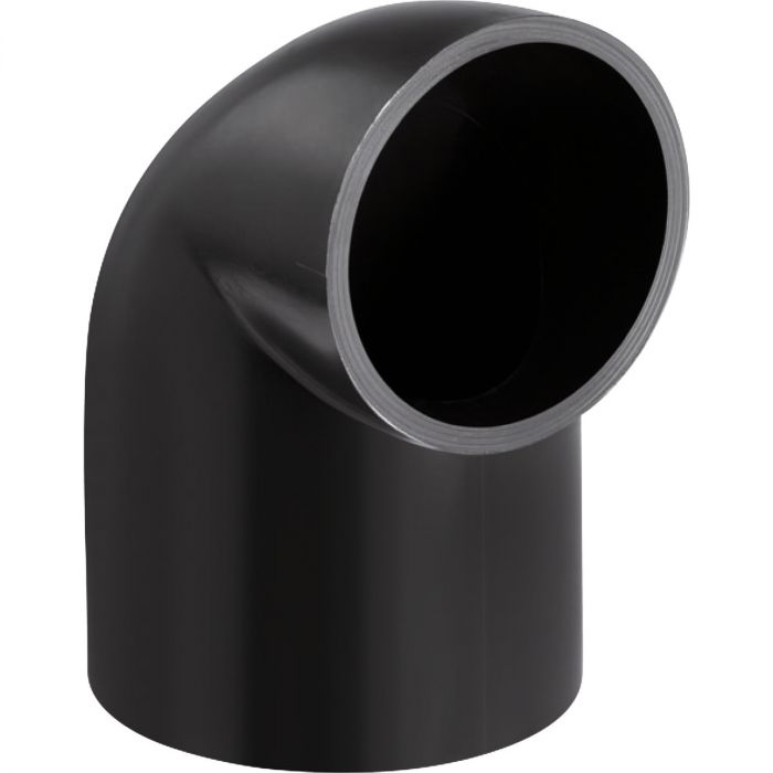 Kolano PE-HD 90° redukcyjne o małym promieniu z wydłużonym końcem 56/50 mm #2