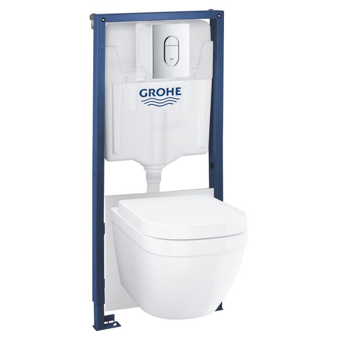 Stelaż 5W1 podtynkowy do miski WC wirowa i deski wolnoopadającej (39 330 002) GROHE Rapid SL w zestawie: przycisk spłukujący (38 844 000), 2 kątowniki ścienne z materiałem mocującym, zestaw wyciszający (37 131 000)  | 36501000