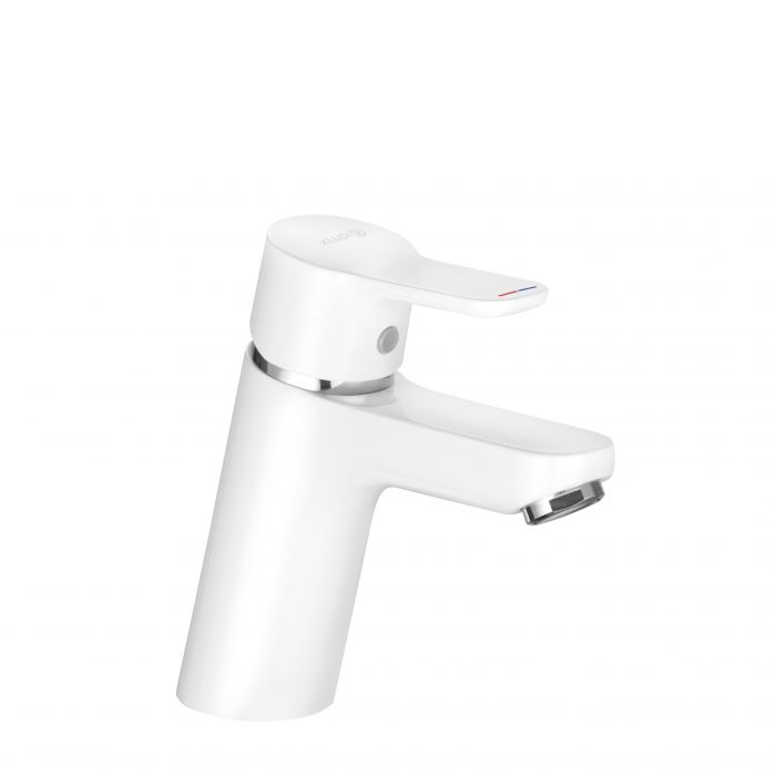 Bateria umywalkowa stojąca KLUDI PURE&EASY 70 1-uchwytowa mosiężna biała/chrom  | 370289165