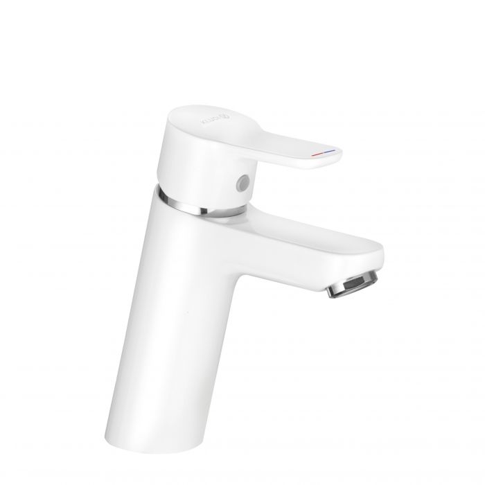 Bateria umywalkowa KLUDI PURE&EASY 100 1-uchwytowa 1-otworowa mosiężna biała/chrom | 372929165