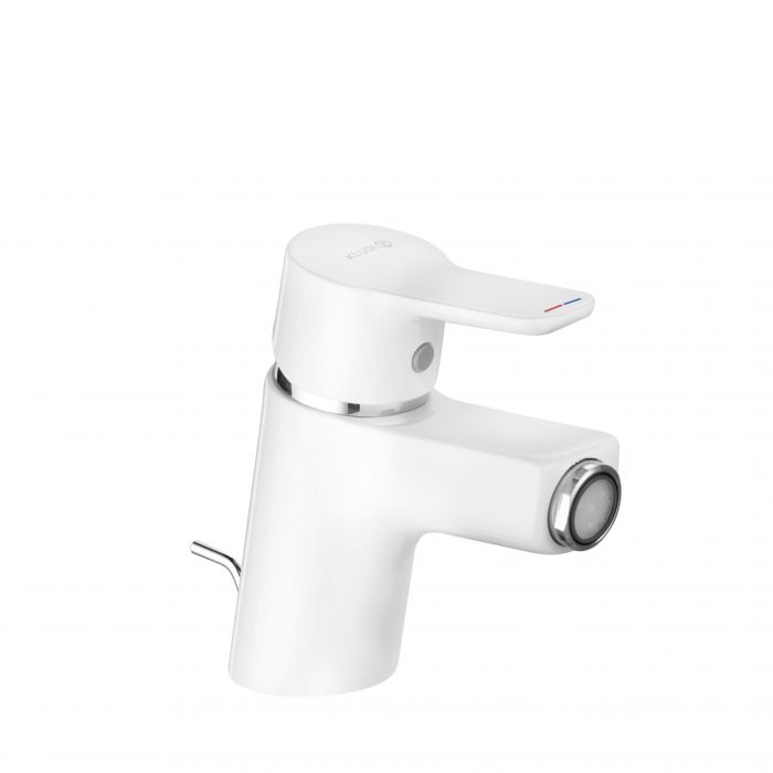 Bateria bidetowa KLUDI PURE&EASY 1-uchwytowa 1-otworowa mosiężna biała/chrom | 375339165