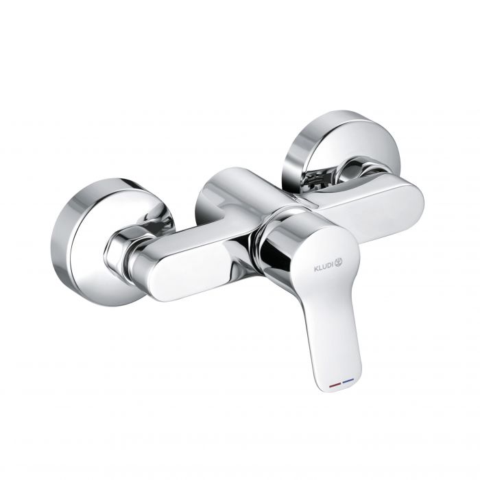 Bateria natryskowa ścienna KLUDI PURE&EASY 1-uchwytowa mosiężna DN 15 chrom | 378410565
