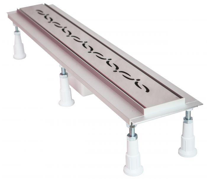 Odpływ liniowy SCHEDPOL BASE z maskownicą STAMP z syfonem VIEGA w zestawie z aluminium anodowanego 700 x 80 x 95 mm  | OLSP70ST