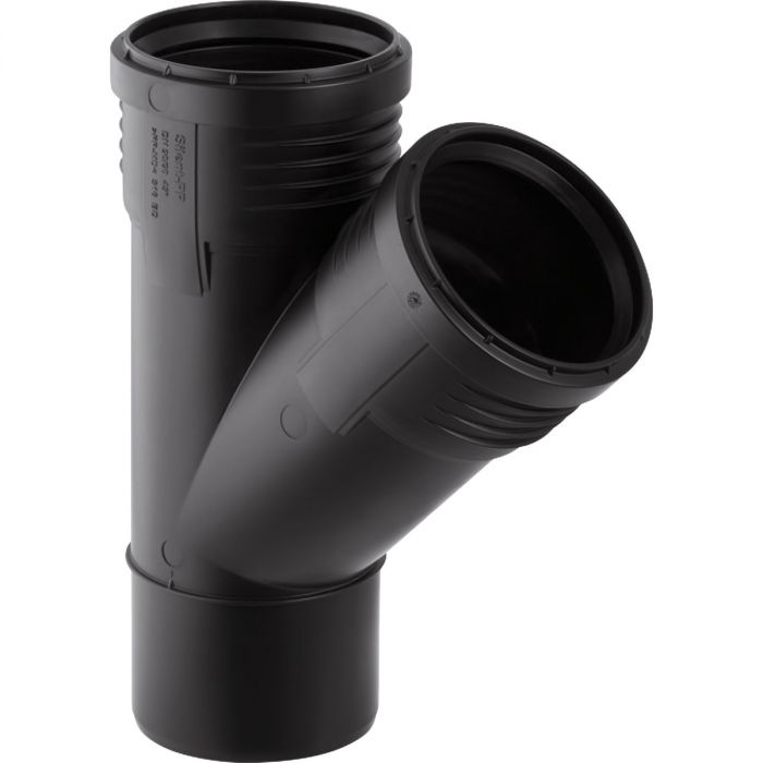 Trójnik Silent-PP 45st. d110 x 110 mm czarny