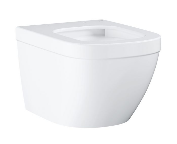 Euro Ceramic 49 miska WC ceramiczna Triple Vortex wisząca z odpływem poziomym 37.4 x 49 cm biel alpejska z powłoką PureGuard 3/5 l