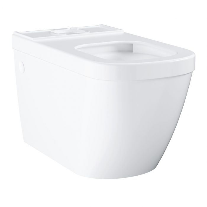 Miska WC ceramiczna stojąca GROHE Euro Ceramic kompaktowa bezkołnierzowa 37.4 x 67 x 39 cm biel alpejska | 39338000