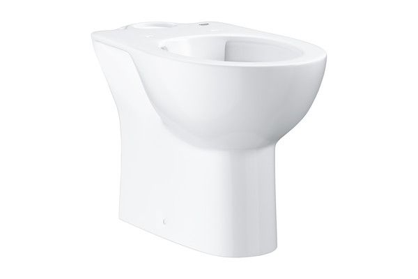 Bau Ceramic miska WC ceramiczna stojąca kompaktowa bezkołnierzowa z odpływem poziomym 35.6 x 60 x 40 cm biel alpejska z powłoką PureGuard