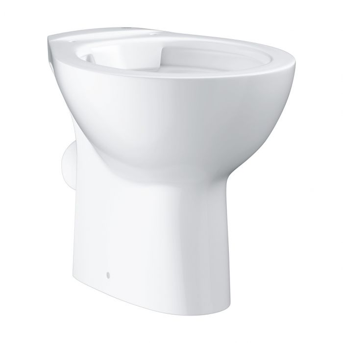 Miska WC ceramiczny stojąca GROHE Bau Ceramic bezkołnierzowa w komplecie zestaw mocujący 35.6 x 51.5 cm biel alpejska | 39430000