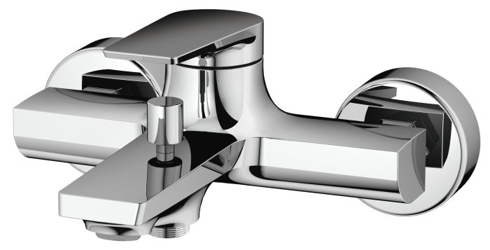 Bateria wannowo-prysznicowa natynkowa z przełącznikiem BRASS & FITTINGS VITALLE ORVIETO 1-uchwytowa 2-otworowa mosiężna chrom w komplecie z baterią umywalkową stojącą 1-uchwytową 1-otworową  | 3950302100+3950302300