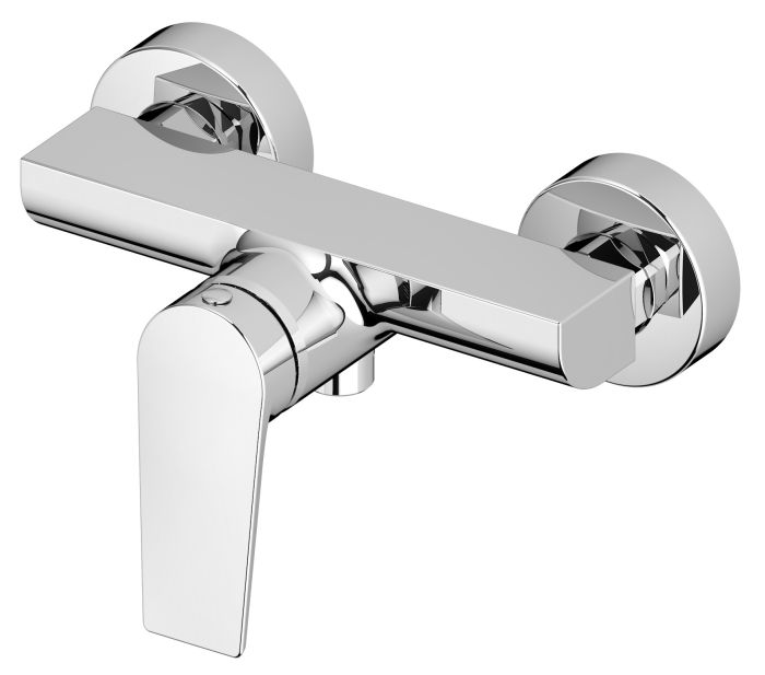 Bateria prysznicowa natynkowa BRASS & FITTINGS VITALLE ORVIETO 1-uchwytowa 2-otworowa mosiężna chrom w komplecie z baterią umywalkową stojącą 1-uchwytową 1-otworową  | 3950302150+3950302300