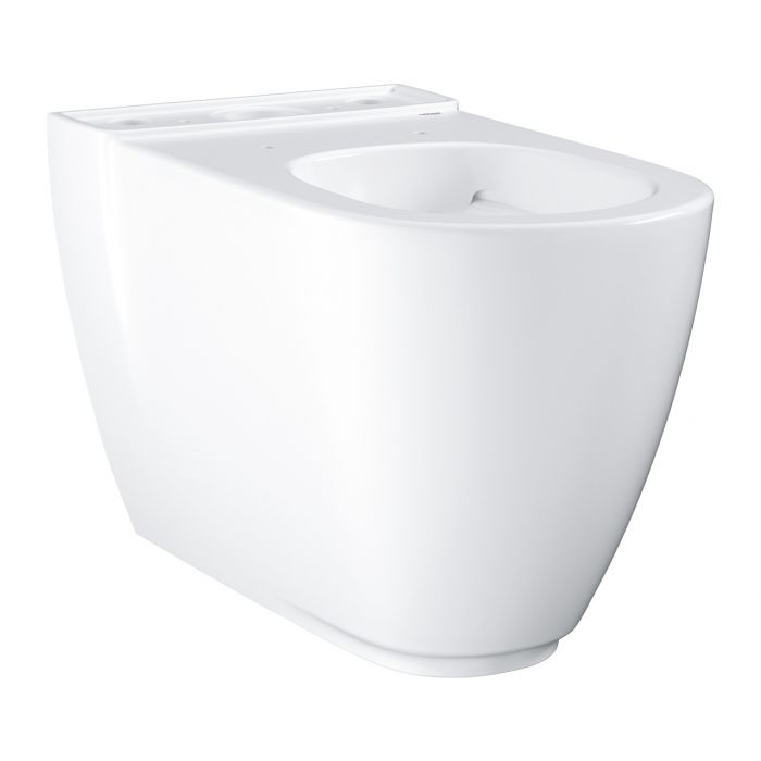 Miska WC ceramiczna stojąca z powłoką PureGuard GROHE Essence kompaktowa w komplecie: zestaw mocujący, bez zbiornika spłukującego 36 x 66.7 cm biel alpejska | 3957200H