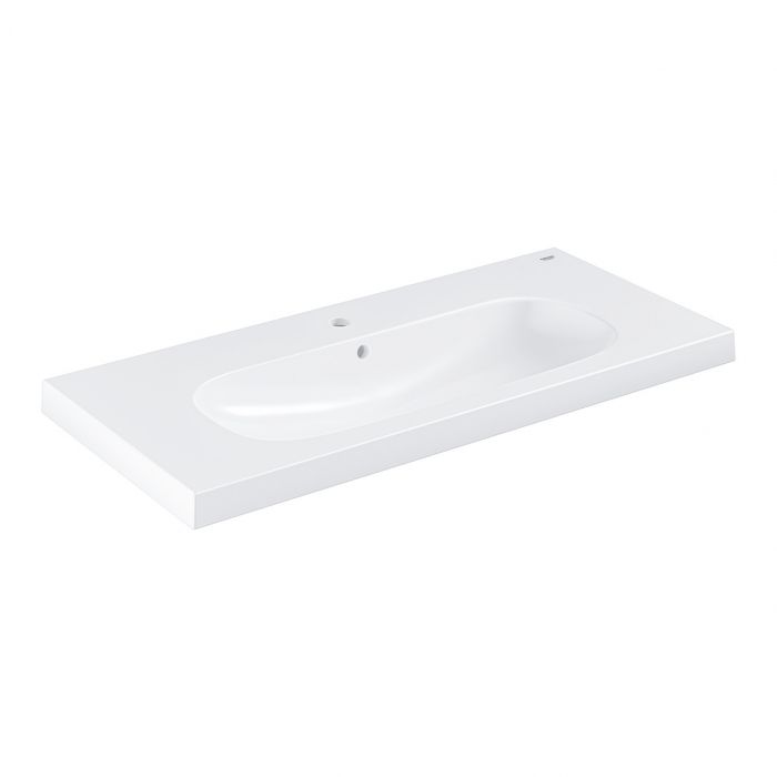 Umywalka ceramiczna GROHE Euro Ceramic 100 montaż ścienny naszafkowa z otworem z przelewem 1000 x 460 x 160 mm biel alpejska z powłoką PureGuard | 3958500H