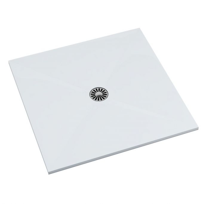 Brodzik kompozyt Stonicryl STABILSOUND PLUS kwadratowy 90 x 90 x 3.5 cm SCHEDPOL DE LUXE z szybkoprzepływowym syfonem 52 mm | 3040