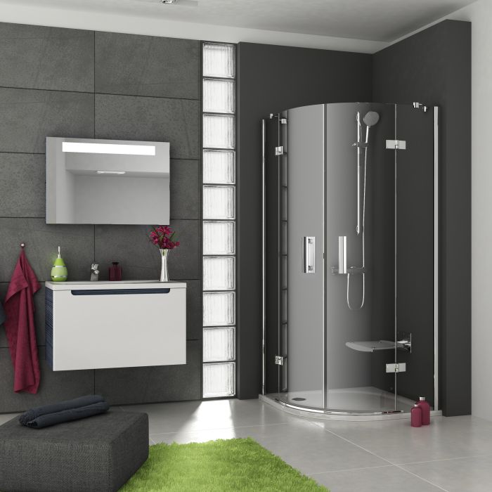 Kabina 4-częściowa półokrągły RAVAK SmartLine 900 x 1900 mm chrom szkło hartowane transparent  | 3S277A00Y1