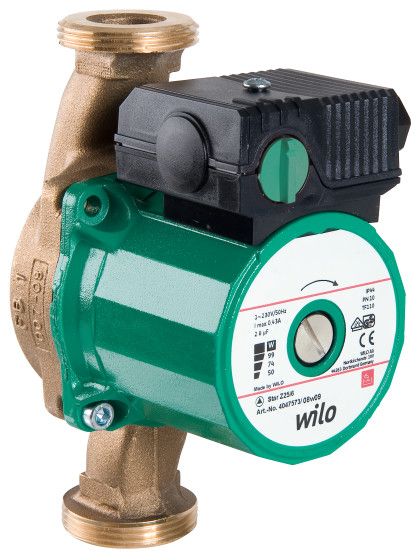 Pompa bezdławnicowa z przyłączem gwintowanym, WILO Star-Z 25/6-3 EM G 1 1/2"/180 mm 99 W 230 V | 4047573