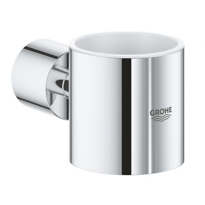 Uchwyt ścienny GROHE Atrio z ukrytym mocowaniem do szklanki Atrio (40 254 003) lub dozownika na mydło Atrio (40 306 xx3) metalowy 102 x 56 mm chrom | 40304003