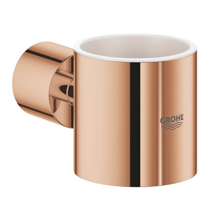 Uchwyt ścienny GROHE Atrio z ukrytym mocowaniem do szklanki Atrio (40 254 003) lub dozownika na mydło Atrio (40 306 xx3) metalowy 102 x 57 mm warm sunset | 40304DA3