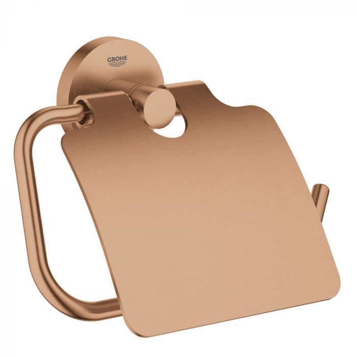 Uchwyt na papier z pokrywą GROHE Essentials metalowy wysokość 119 mm brushed warm sunset  | 40367DL1