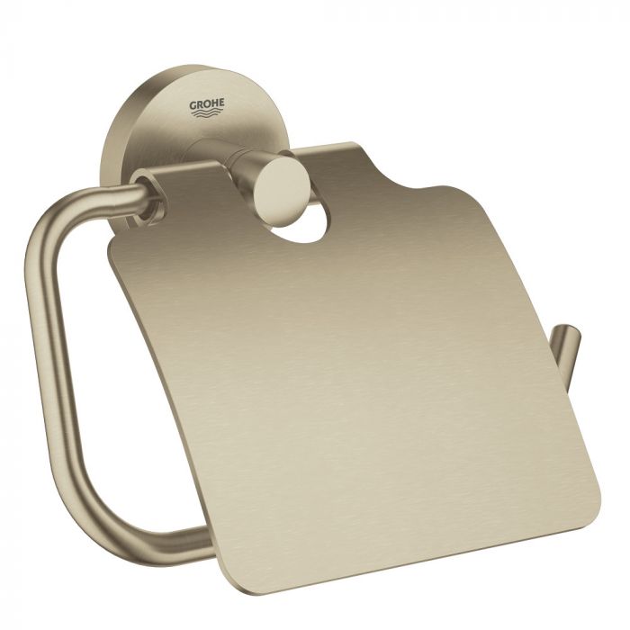 Uchwyt na papier GROHE Essentials z ukrytym mocowaniem, z pokrywą metalowy brushed nickel | 40367EN1