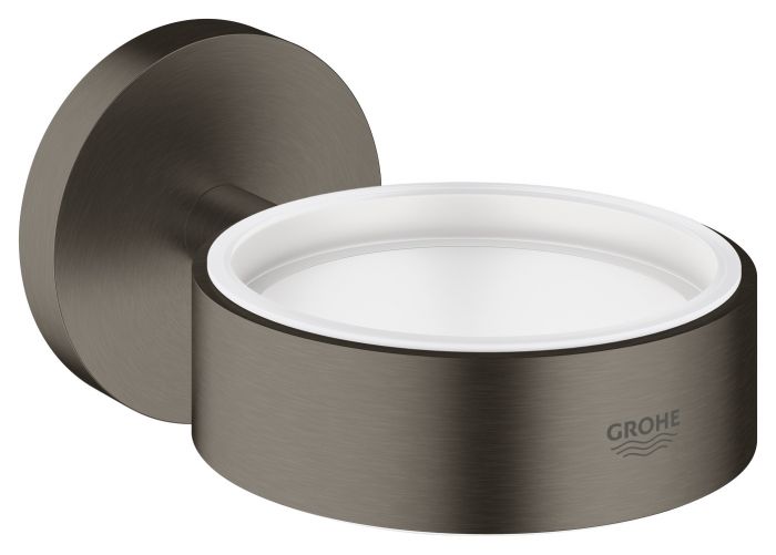 Uchwyt do szklanki, mydelniczki lub dozownika mydła w płynie GROHE Essentials ukryte mocowania metalowy brushed hard graphite | 40369AL1