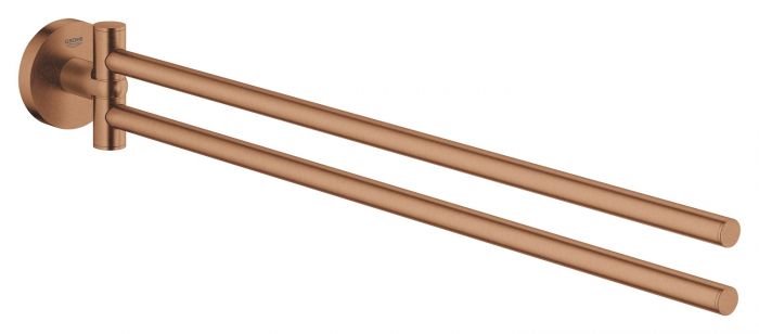 Wieszak na ręcznik dwuramienny obrotowy GROHE Essentials ukryte mocowania metal brushed warm sunset | 40371DL1
