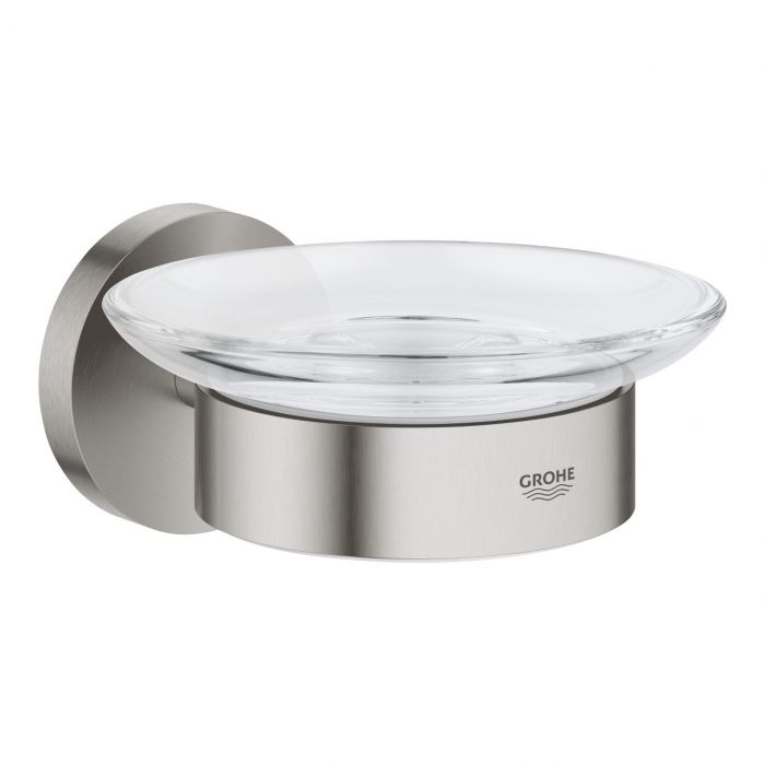 Dozownik mydła GROHE Essentials z uchwytem stal nierdzewna zawiera: uchwyt (40369001), mydelniczka (40368001) | 40444DC1