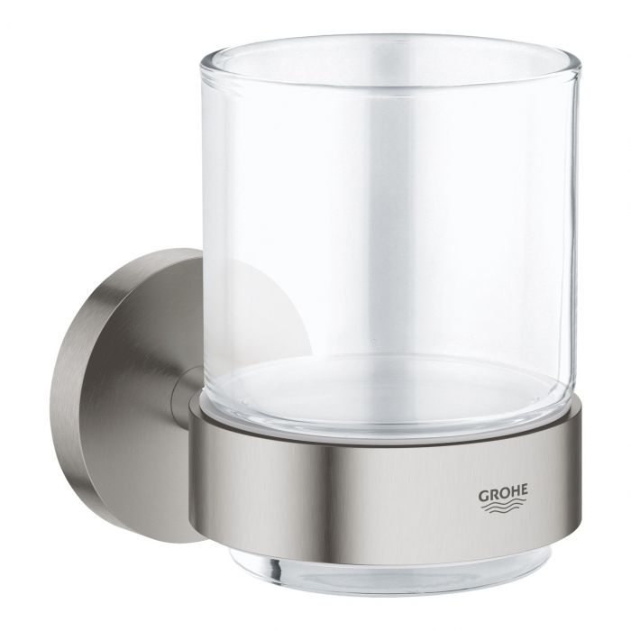 Szklanka GROHE Essentials z uchwytem stal nierdzewna | 40447DC1