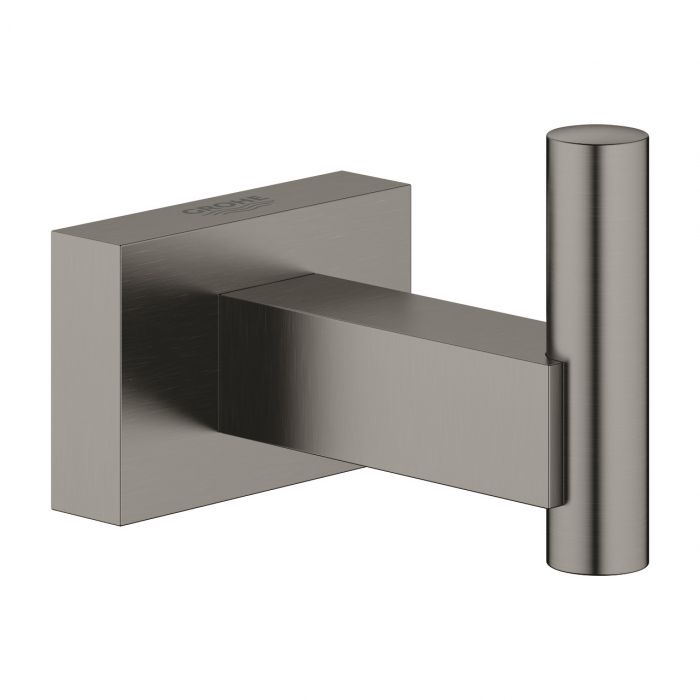Haczyk na płaszcz kąpielowy ścienny GROHE Essentials Cube z ukrytym mocowaniem metalowy 60 x 43 mm brushed hard graphite  | 40511AL1
