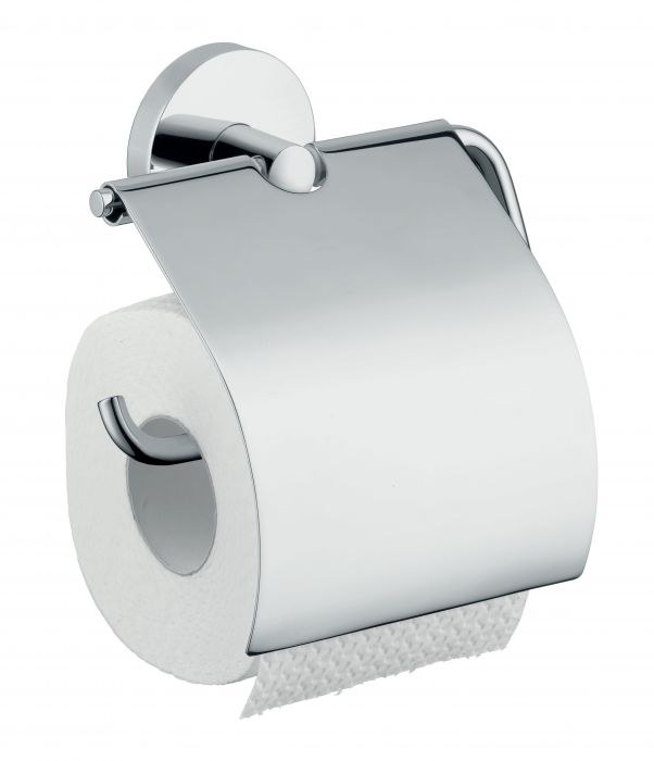 Uchwyt na papier toaletowy HANSGROHE Logis z osłonką mosiężny chrom | 40523000