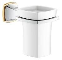 Uchwyt GROHE Grandera z kubkiem ceramicznym chrom/złoty | 40626IG0