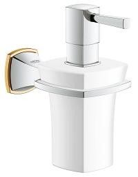 Uchwyt GROHE Grandera z ceramicznym dozownikiem na mydło chrom/złoty | 40627IG0