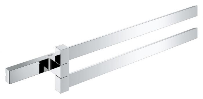Wieszak na ręcznik podwójny dwuramienny GROHE Selection Cube ukryte mocowania metal 400 x 84 mm chrom | 40768000