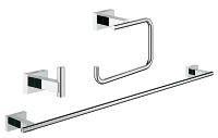 Zestaw akcesoriów 3w1 GROHE Essentials Cube chrom zawiera: wieszak (40511001), uchwyt na papier toaletowy (40507001), wieszak na ręcznik 558 mm (40509001)  | 40777001