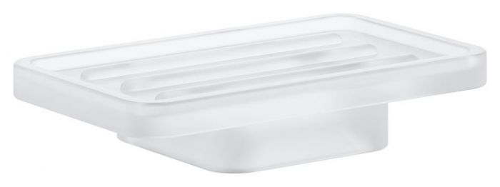 Mydelniczka mydła ścienny GROHE Selection Cube szkło mleczne 125 x 74 mm daVinci satin white | 40806000