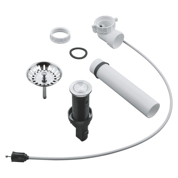 Zestaw odpływowy zlewozmywakowy automatyczny push-to-open GROHE średnica: 35 mm stal szlachetna | 40986SD0