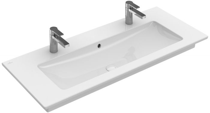 Umywalka ceramiczna VILLEROY & BOCH Venticello meblowa prostokątny 2-otworowa z przelewem 1200 x 500 mm weiss alpin | 4104CK01