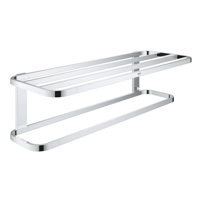 Półka z wieszakiem na ręczniki, ścienny GROHE SELECTION ukryte mocowania metal 596 mm chrom | 41066000