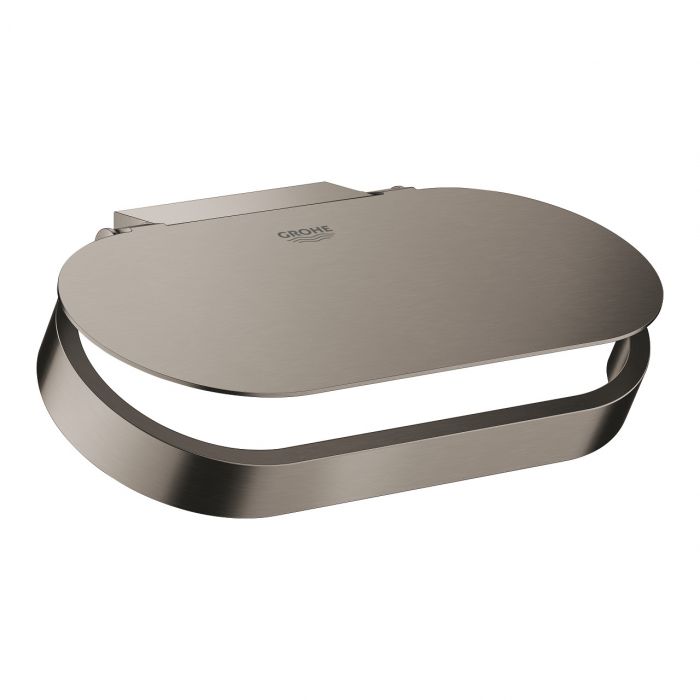 Uchwyt na papier ścienny GROHE Selection z pokrywą i ukrytymi mocowaniami metalowy brushed hard graphite | 41069AL0