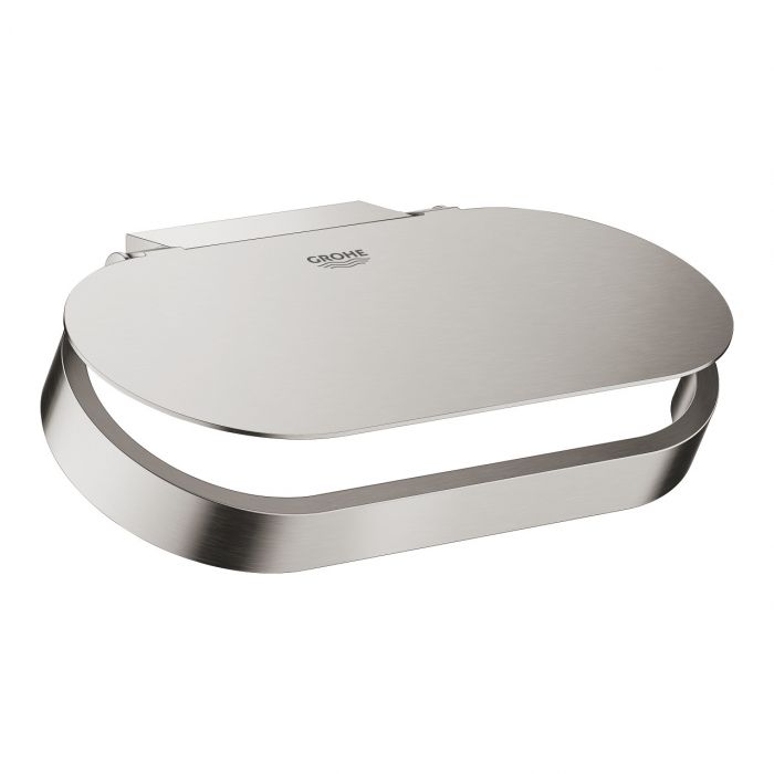 Uchwyt na papier ścienny GROHE Selection z pokrywą i ukrytymi mocowaniami metalowy 152 x 86 x 51 mm stal nierdzewna | 41069DC0