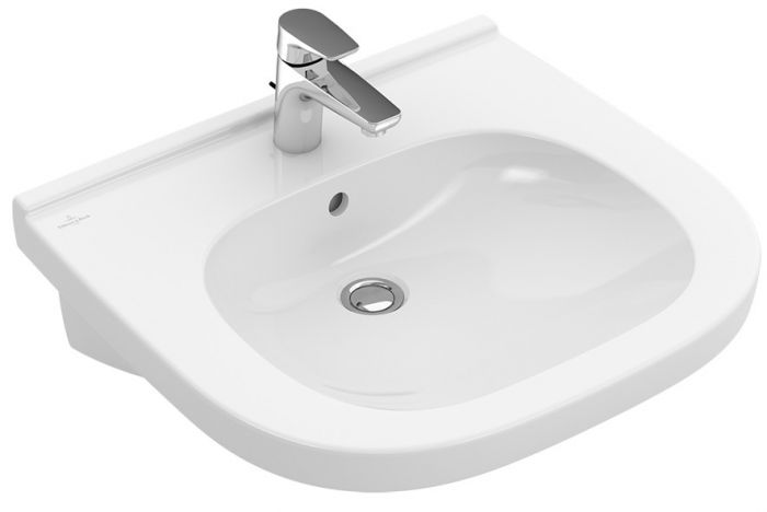 O.novo Vita umywalka ceramiczna ścienna owalny z otworem z przelewem 610 x 550 mm weiss alpin z powłoką CeramicPlus