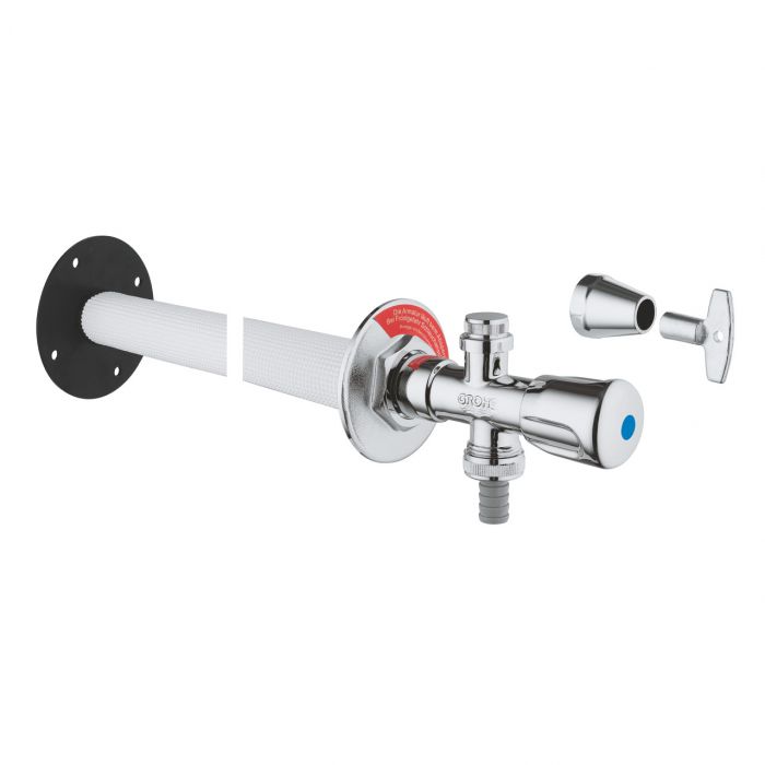 Zawór zewnetrzny głębokość zabudowy 170 - 500 mm GROHE Eurotec chrom | 41208000