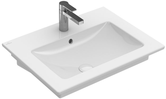 Umywalka ceramiczna VILLEROY & BOCH Venticello wisząca bez otworu z przelewem 600 x 500 x 170 mm weiss alpin z powłoką CeramicPlus | 412462R1