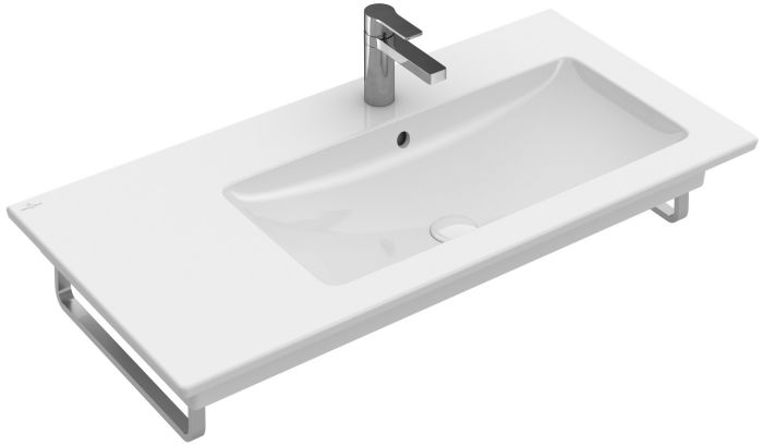 Umywalka ceramiczna VILLEROY & BOCH Venticello meblowa prostokątny z otworem z przelewem 1000 x 500 mm weiss alpin z powłoką CeramicPlus  | 4134R1R1