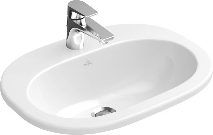 Umywalka ceramiczna VILLEROY & BOCH O.novo nablatowa owalny 560 x 405 mm weiss alpin bez powłoki | 41615701