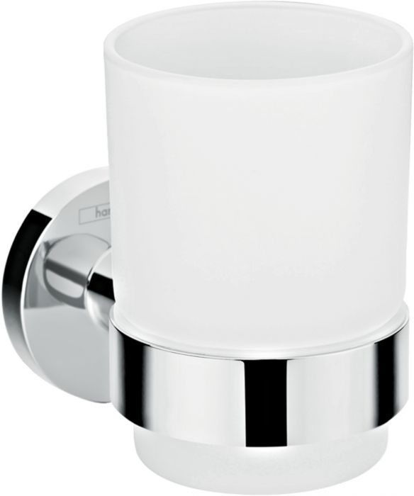 Kubek do mycia zębów ścienny HANSGROHE Logis Universal mosiądz/szkło 99 x 67 mm chrom | 41718000