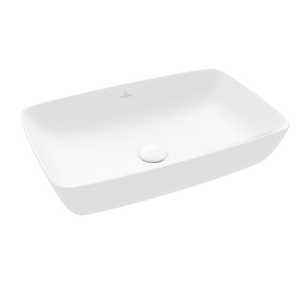 Umywalka ceramiczna TitanCeram VILLEROY & BOCH Artis nablatowa prostokątny bez otworu bez przelewu 580 x 385 x 130 mm stone white z powłoką CeramicPlus | 417258RW