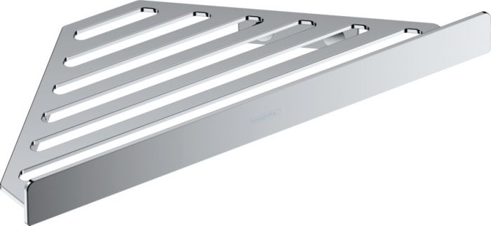 Koszyk narożny ścienny HANSGROHE AddStoris z krytym mocowaniem, z materiałem montażowym może być również używane jako półka 148 x 148 x 305 mm chrom | 41741000