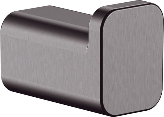 Wieszak na ręcznik pojedynczy ścienny HANSGROHE AddStoris z krytym mocowaniem metalowy 30 x 21 mm czarny chrom szczotkowany z materiałem montażowym | 41742340