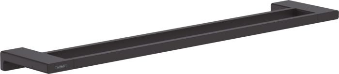 Wieszak na ręczniki podwójny, ścienny HANSGROHE AddStoris z krytym mocowaniem metalowy 648 x 124 mm czarny matowy z materiałem montażowym | 41743670